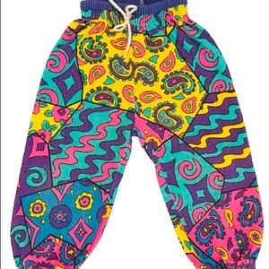 VTG USA 80s Geometric Print Joggers Pants Size 2T
